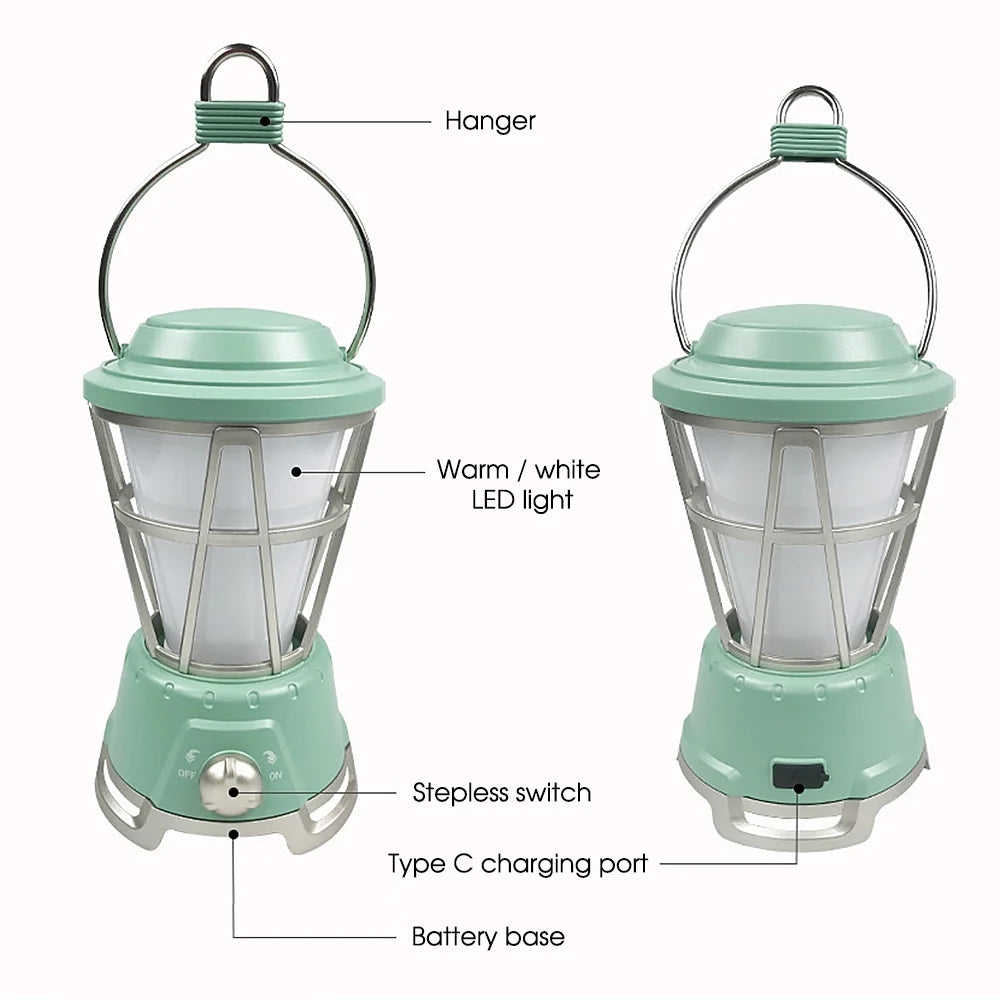 Vintage USB Rechargeable Hanging Lantern LED Night Light V60904