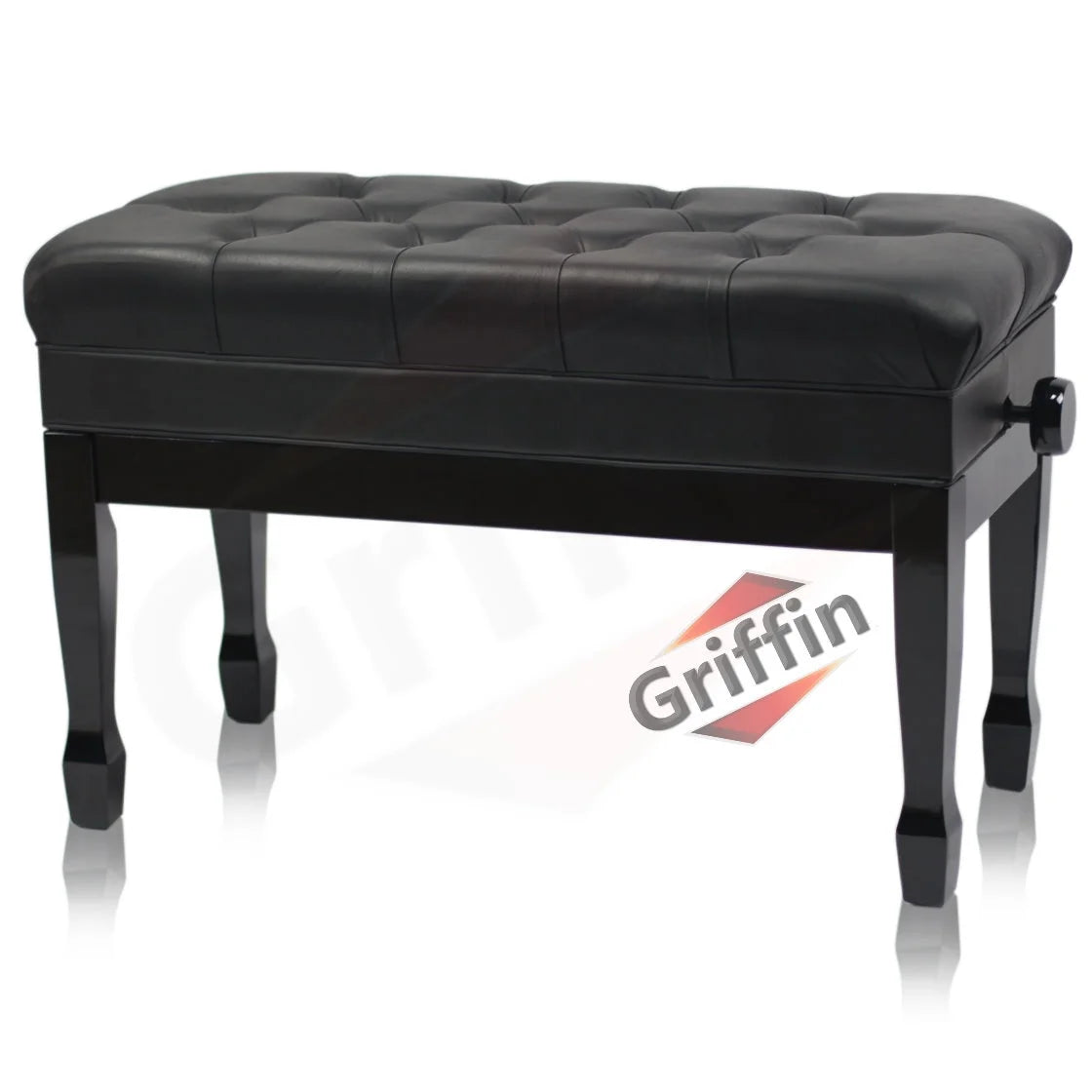 Genuine Leather Piano Bench with Sheet Music Storage Space Y443