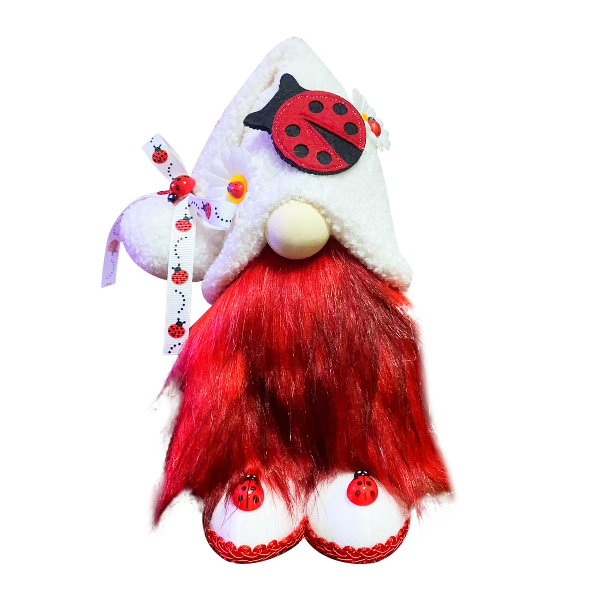 Ladybugs Daisy Gnome Holiday Ornament Doll Decorations N7774