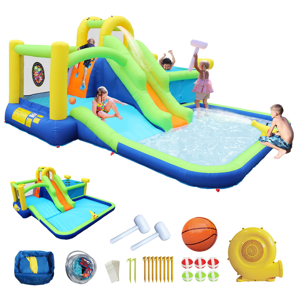 7 in 1 Inflatable Bounce House Water Park with Air Blower Z4569