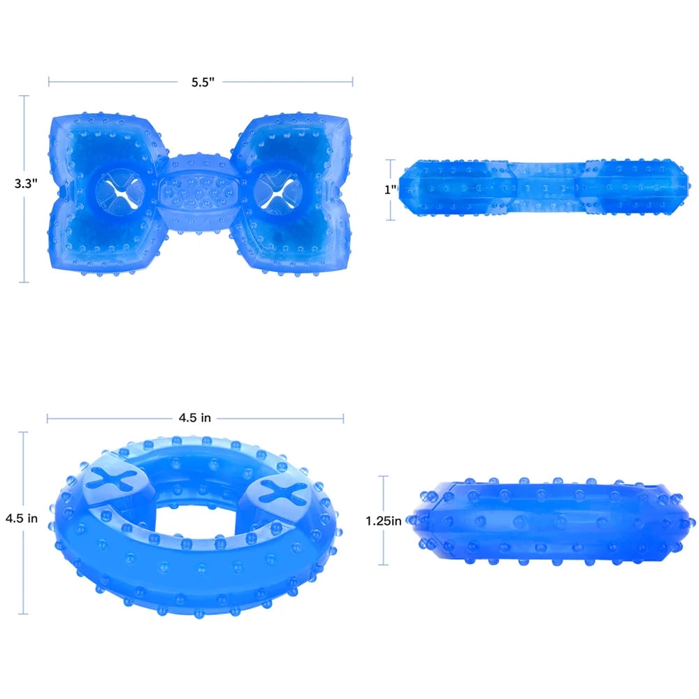 Pet Teether Cooling Chew Toy Pack of 2 (Ring and Bone) P9314