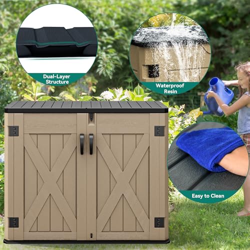 Dark Gray Weather Resistant Resin Storage Shed X665192