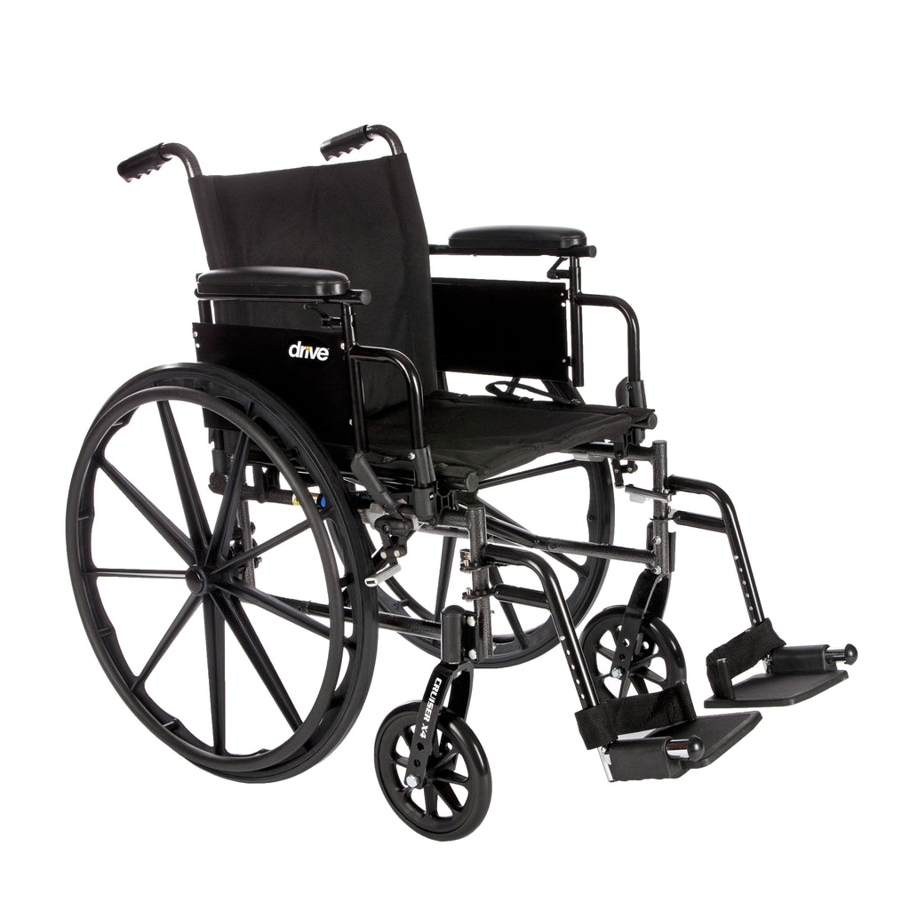 Lightweight Dual Axle Wheelchair with Adjustable Detachable Arms, Elevating Leg Rests, 20x22 L68373