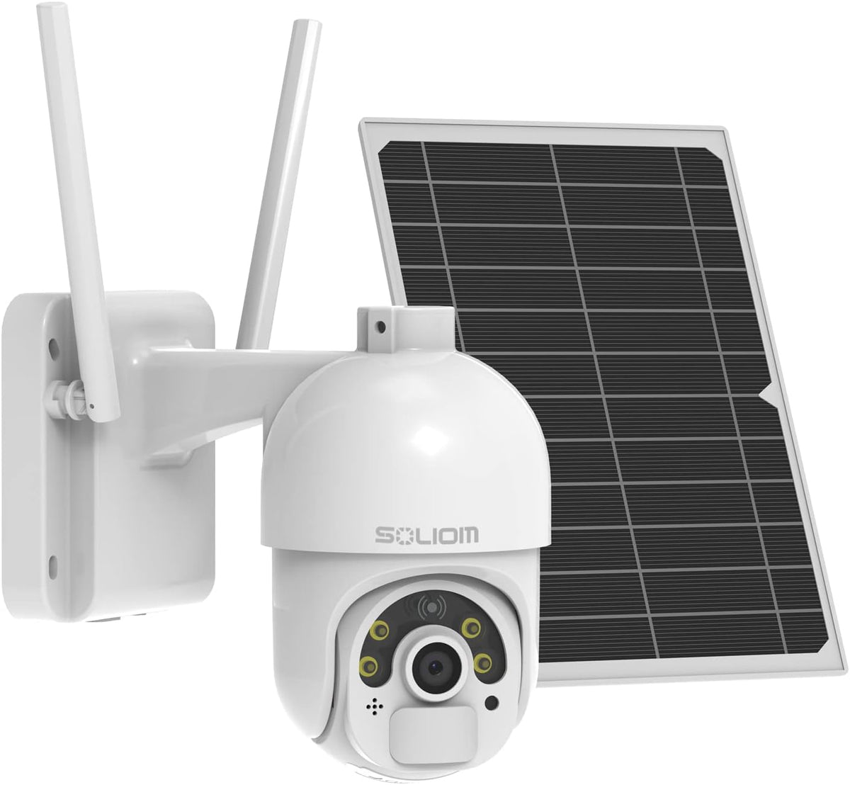 Solar Security Camera Outdoor Wireless Battery Powered with Spotlight Color Night Vision and PIR Motion Detection V1832