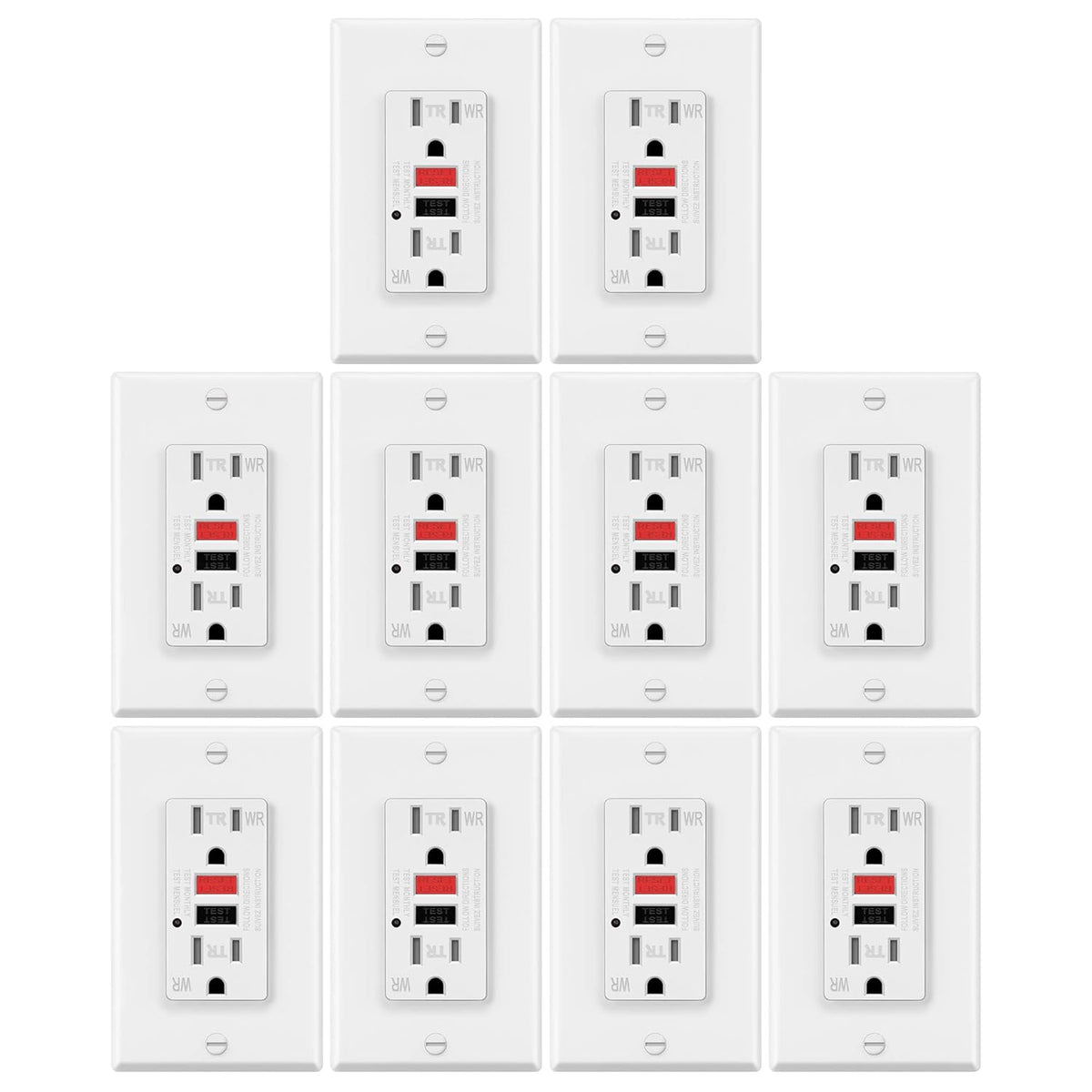 15A Weather Resistant GFCI Outlets with LED Indicator, White M429937