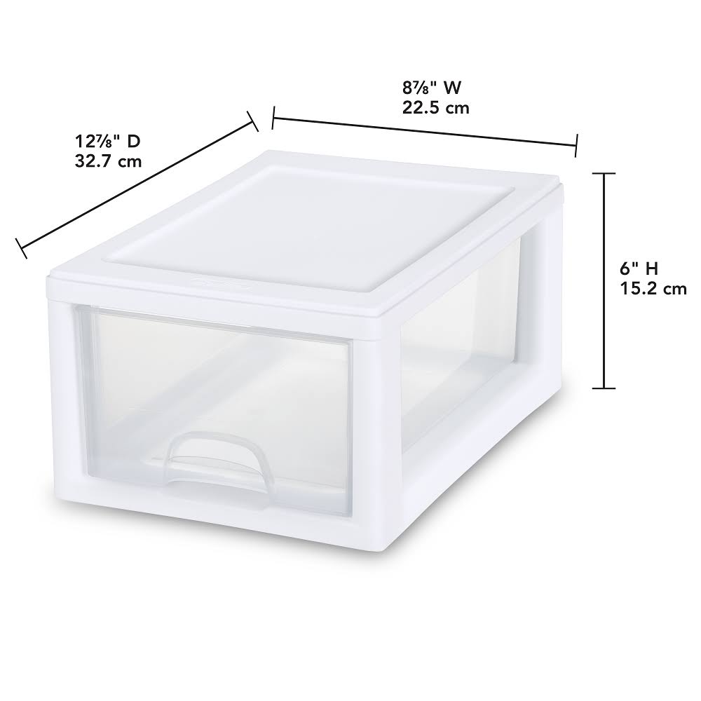 16 Qt. Stacking Drawer White Case of 6 N42347