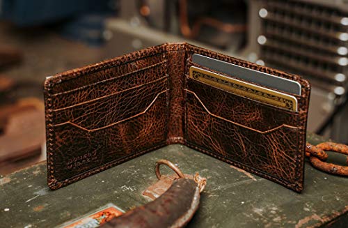 Full Grain Leather Bifold Money Clip Wallet V593240