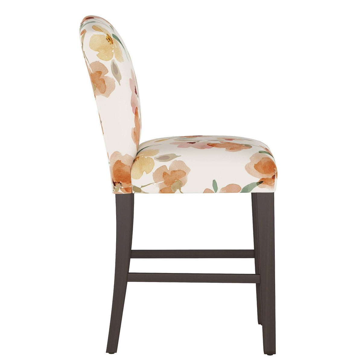 Camel Back Counter Height Barstool with Floral Print W9264