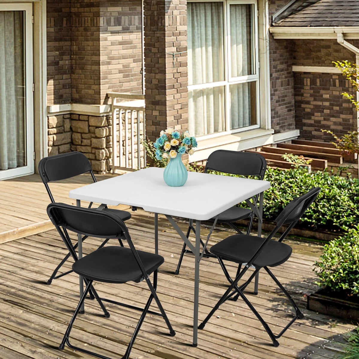 Black Plastic Folding Chairs 6 Pack C844397