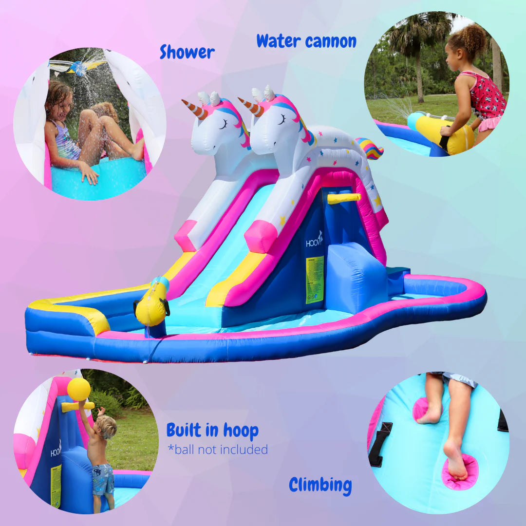 Giant Inflatable Unicorn Slide with Side Pool Z121728
