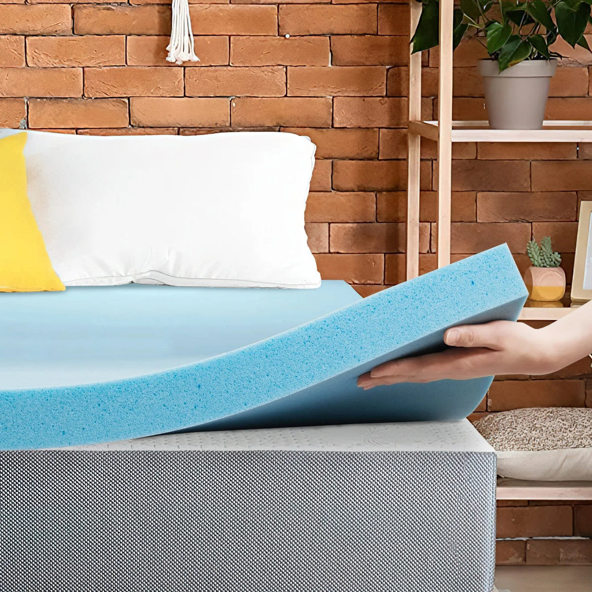 Blue Full Gel Memory Foam Mattress Topper C59562