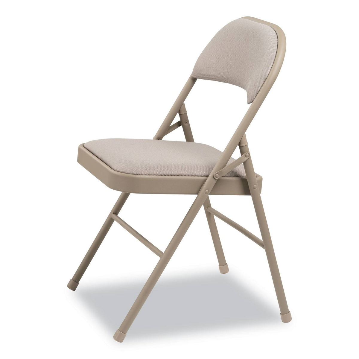 Steel Folding Chair with Fabric Back and Seat, Tan, 4/Carton Y226