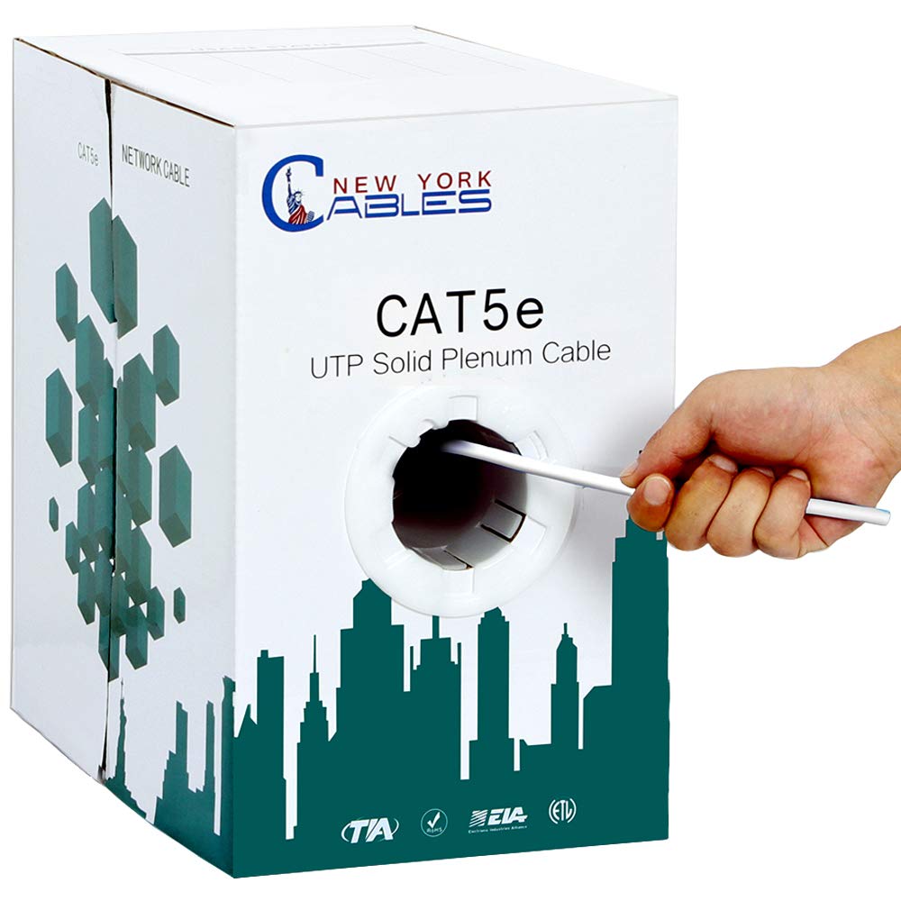 Cat5e Plenum Cable 1000ft 24AWG White B4681