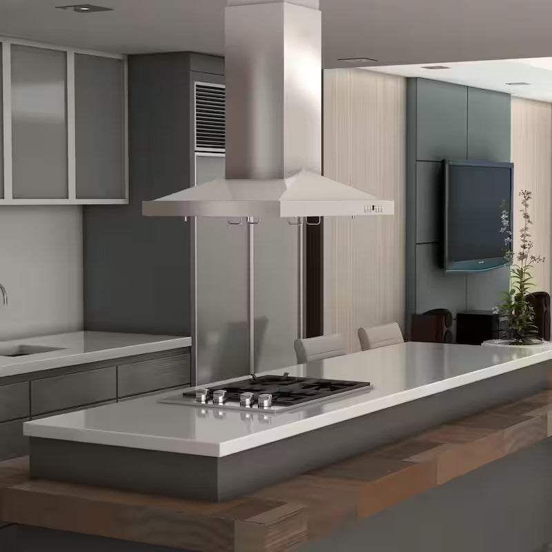 30 in. 400 CFM Convertible Island Mount Range Hood U44264