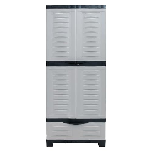 Lockable Storage Cabinet with 3 Adjustable Shelves - 57.5" H - Shadow W4540