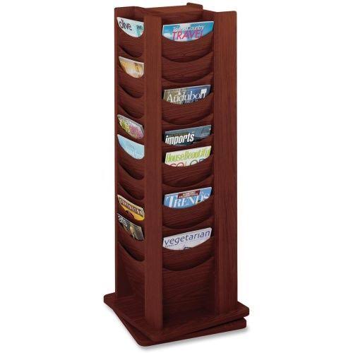 48-Pocket Solid Wood Rotating Display Literature Rack O47400
