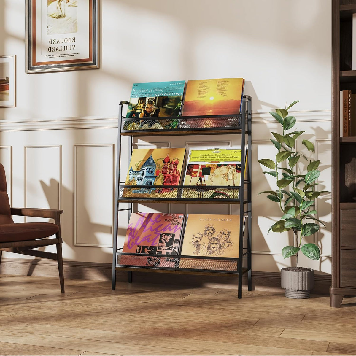 3 Tiers Solid Metal LP Record Storage Rack A894487