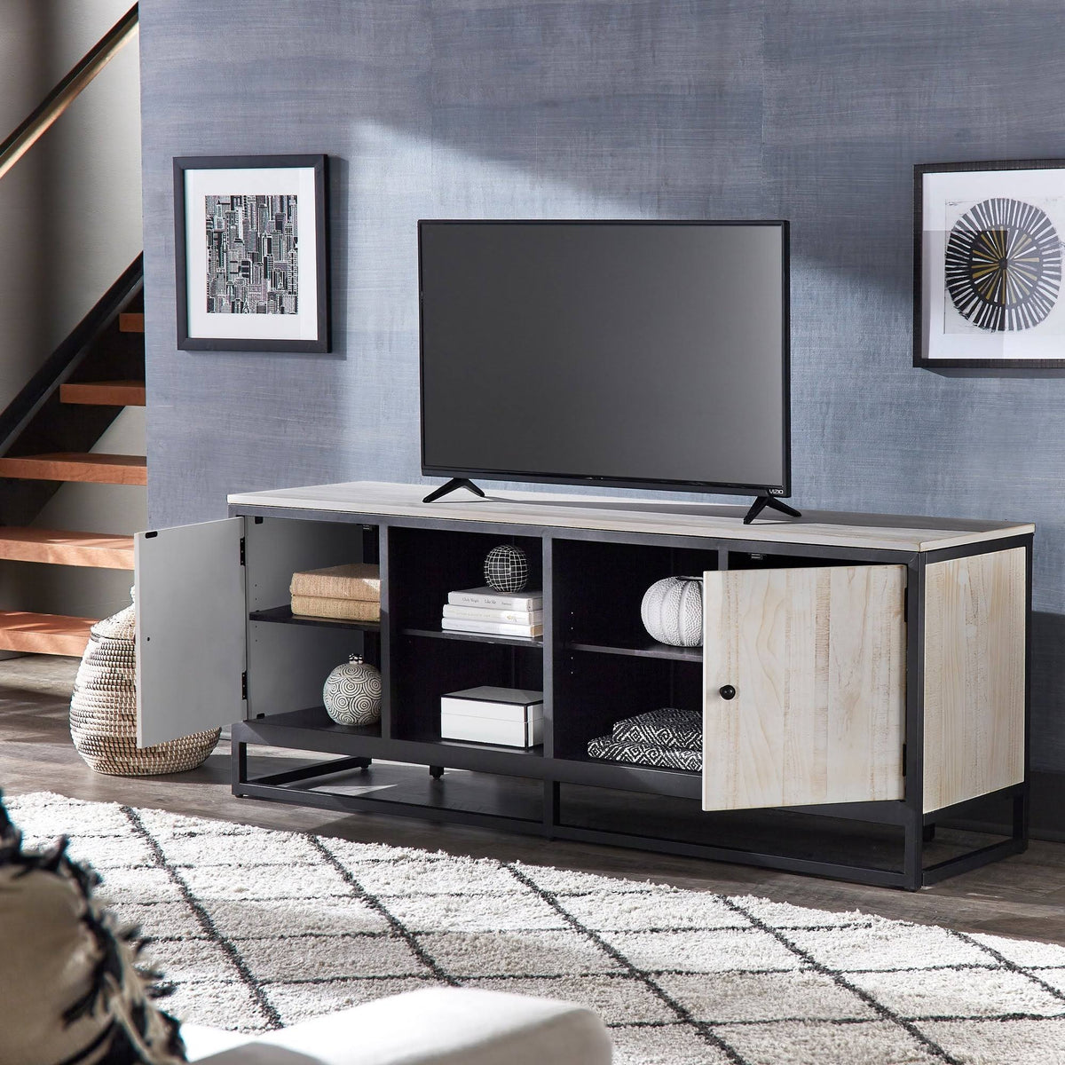 Black Metal TV Stand G4152