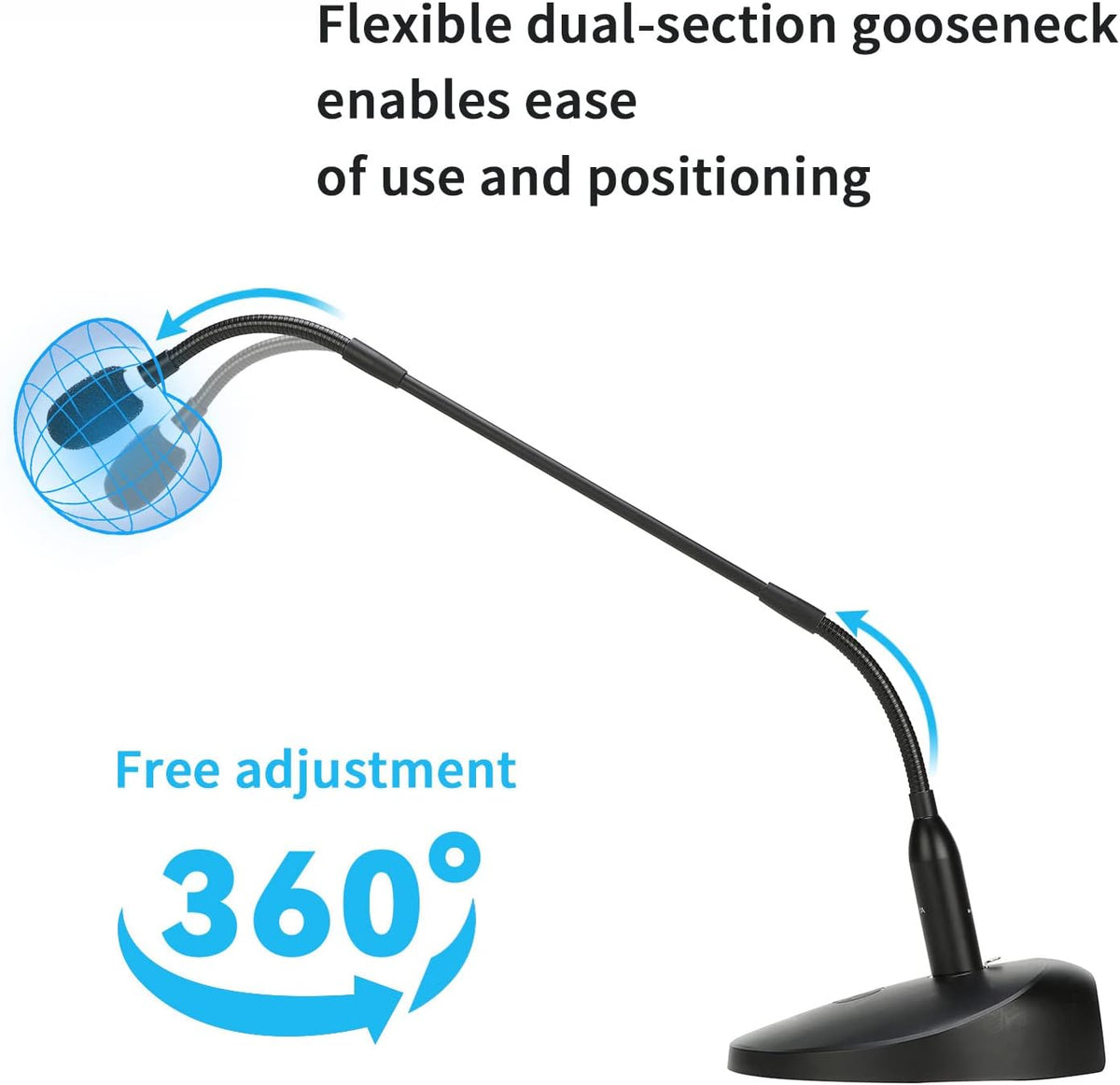 Desktop Gooseneck Condenser Microphone with Base LED Indicator XLR Mic, Pack of 2 E152