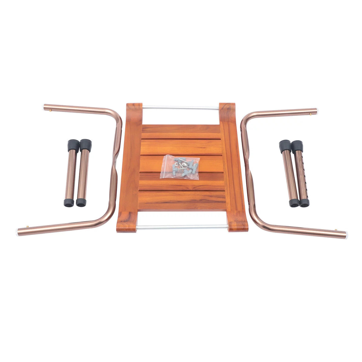 Teak Shower Stool Bathroom Bench Adjustable Non-Slip A319