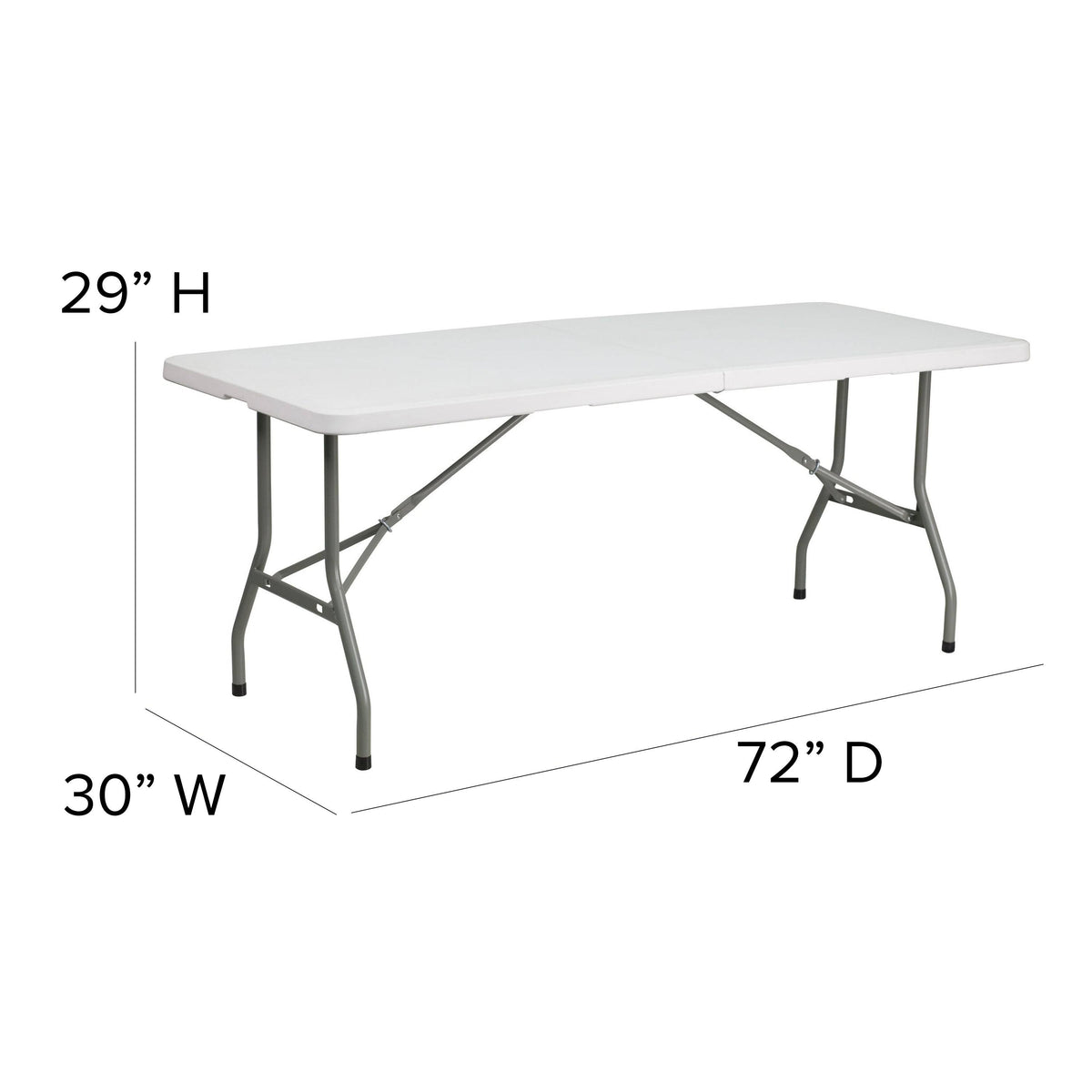 Bi-Fold Granite White Plastic Folding Table Q5299
