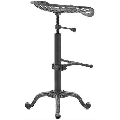 Rustic Industrial Farmhouse Tractor Seat Counter Height Adjustable Bar Stool Cast Iron Swivel Stool Industrial Bar Chair W29049