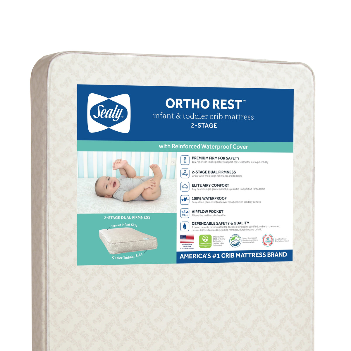 2-Stage Innerspring Baby Crib and Toddler Mattress O508125