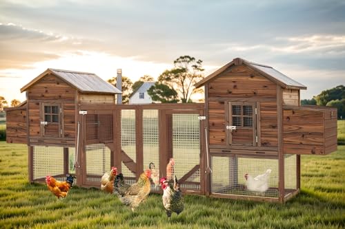 Large Wooden Chicken Coop with Nesting Boxes G555038