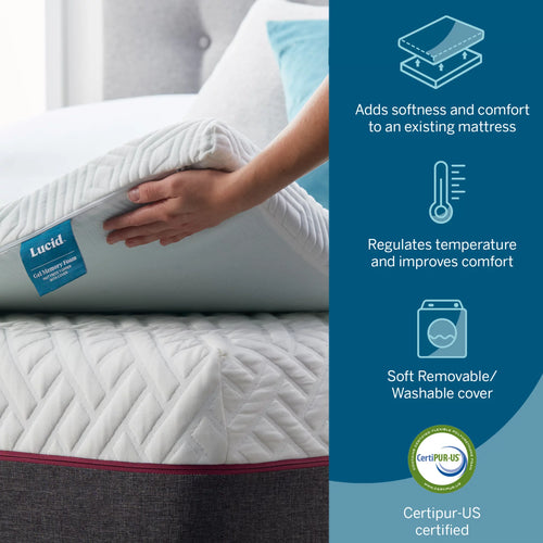 2" Cooling Gel Memory Foam Mattress Topper with Cover, Full G695