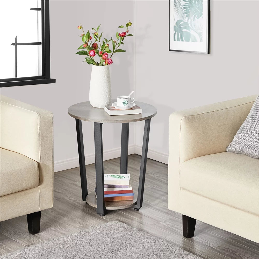 Set of 2 Gray Metal Side Table L392987