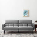 Gray Velvet Futon Sofa Bed with Box Tufting R109903