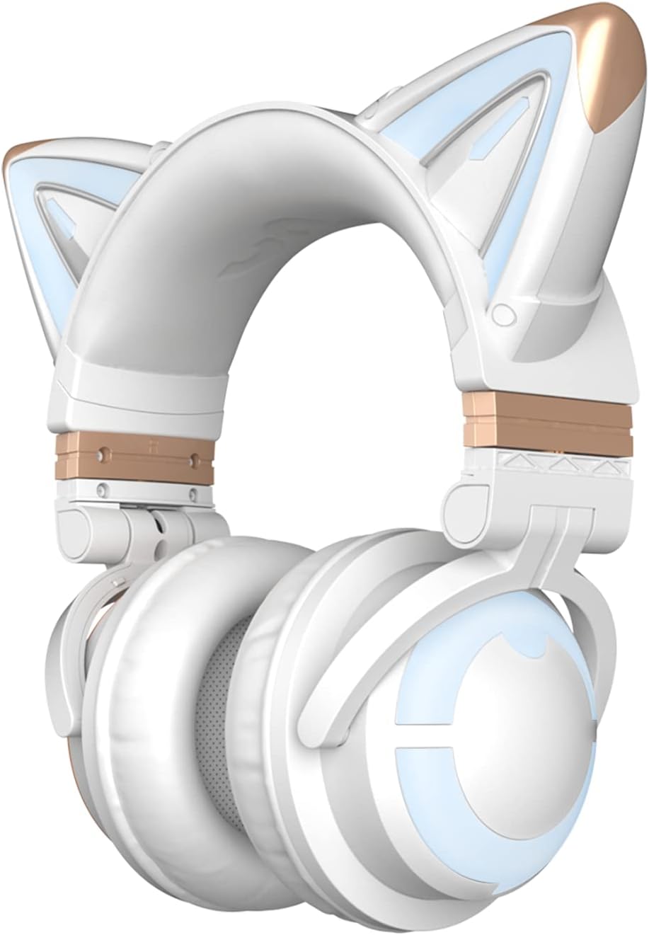 RGB Wireless 5.0 Foldable Gaming Headset with 7.1 Surround Sound, Built-in Mic, Type-C Charging Cable N260