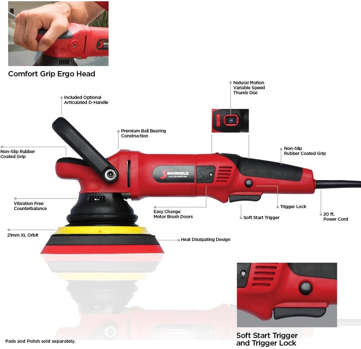 Dual Action Polisher with Carrying Bag S43114