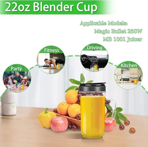 22oz Blender Cups with Cross Blade F501