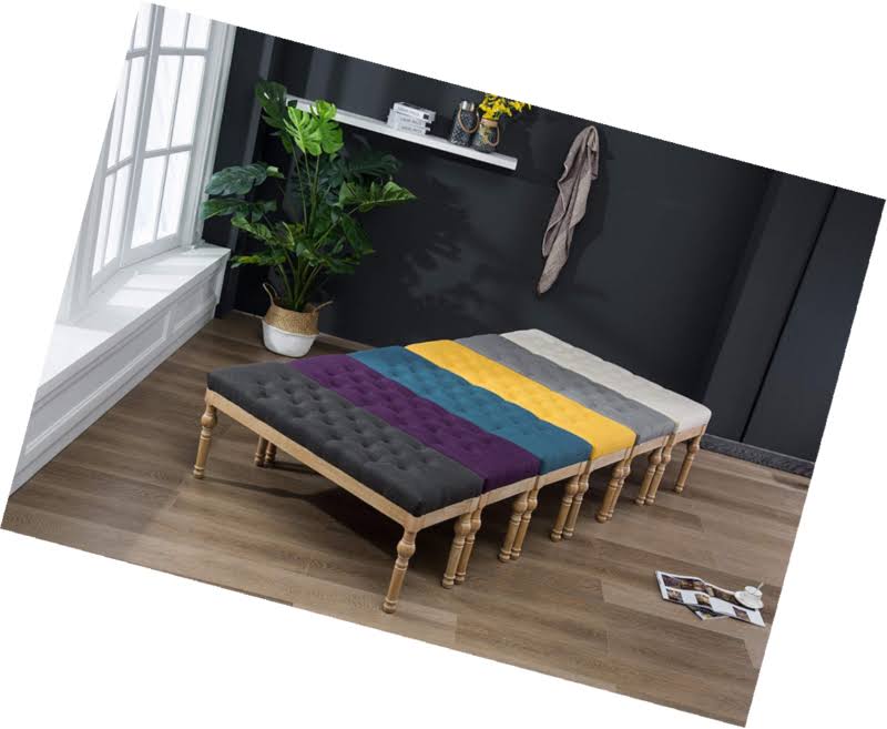 Solid Wood Button Tufted Dining Bench G107