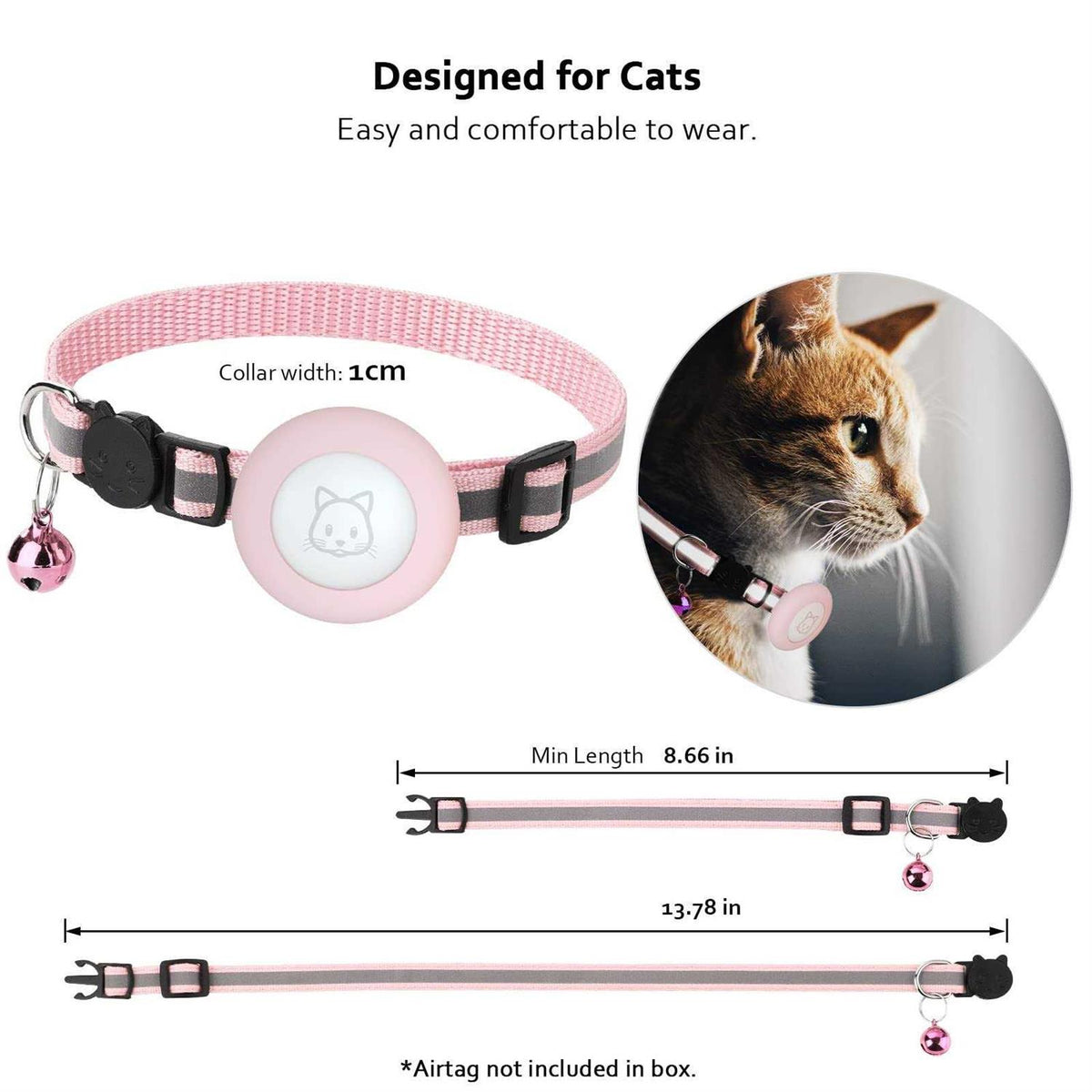 Breakaway Cat Collar with Air Tag Case I46321