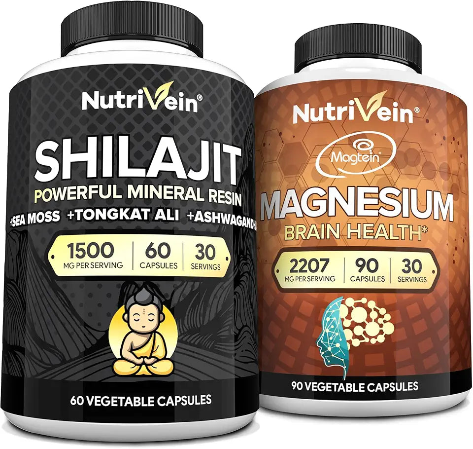Shilajit Capsules and Magnesium L-Threonate Bundle V1561
