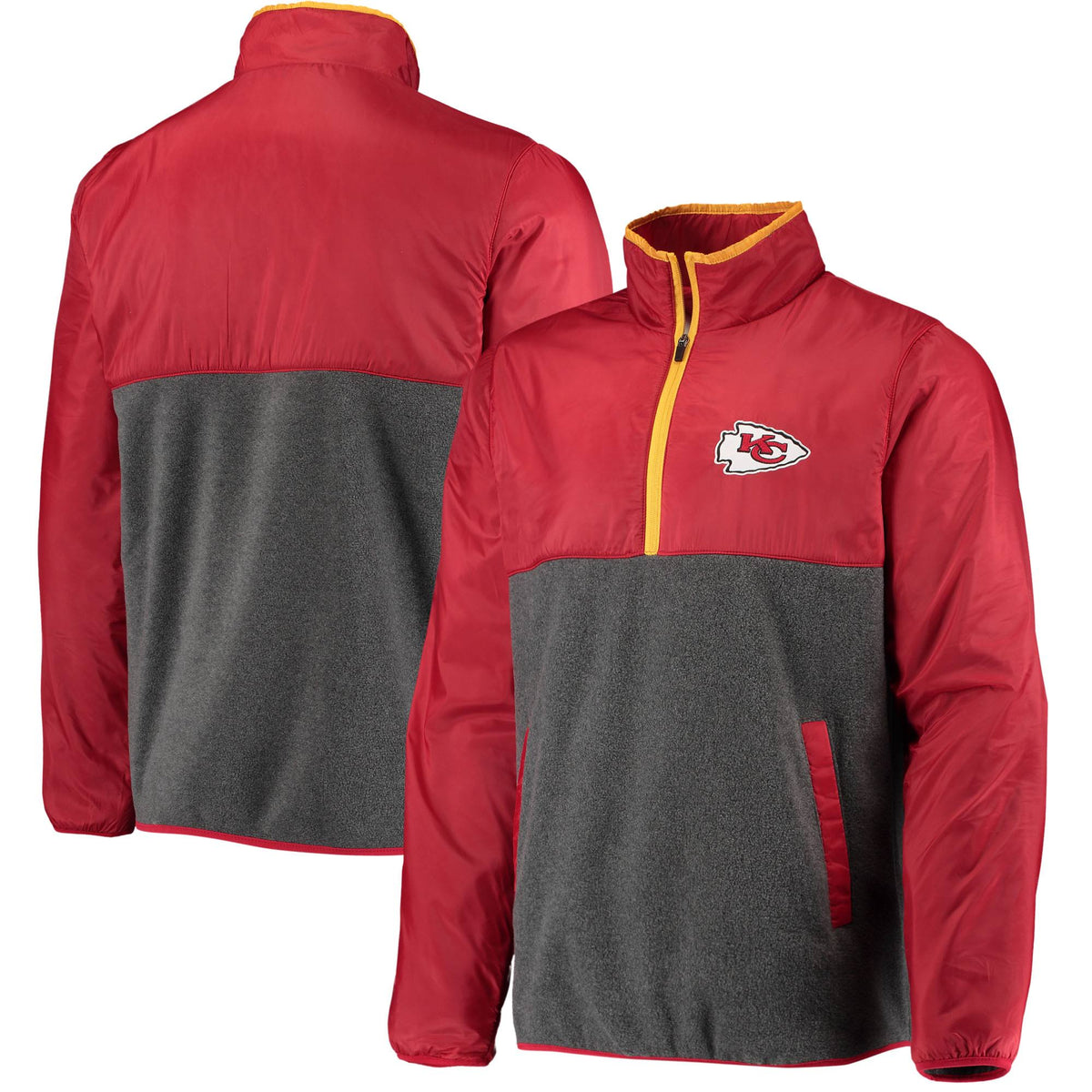 Red/Charcoal Kansas City Chiefs Quarter-Zip Jacket Q22910