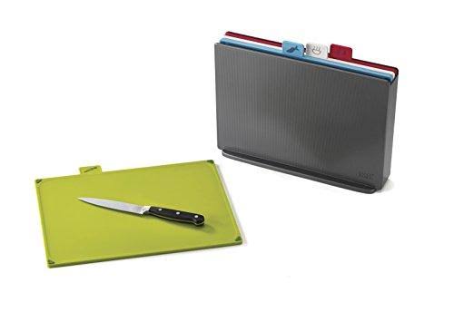 Plastic Cutting Board Set with Storage Case, Large, Graphite L336369