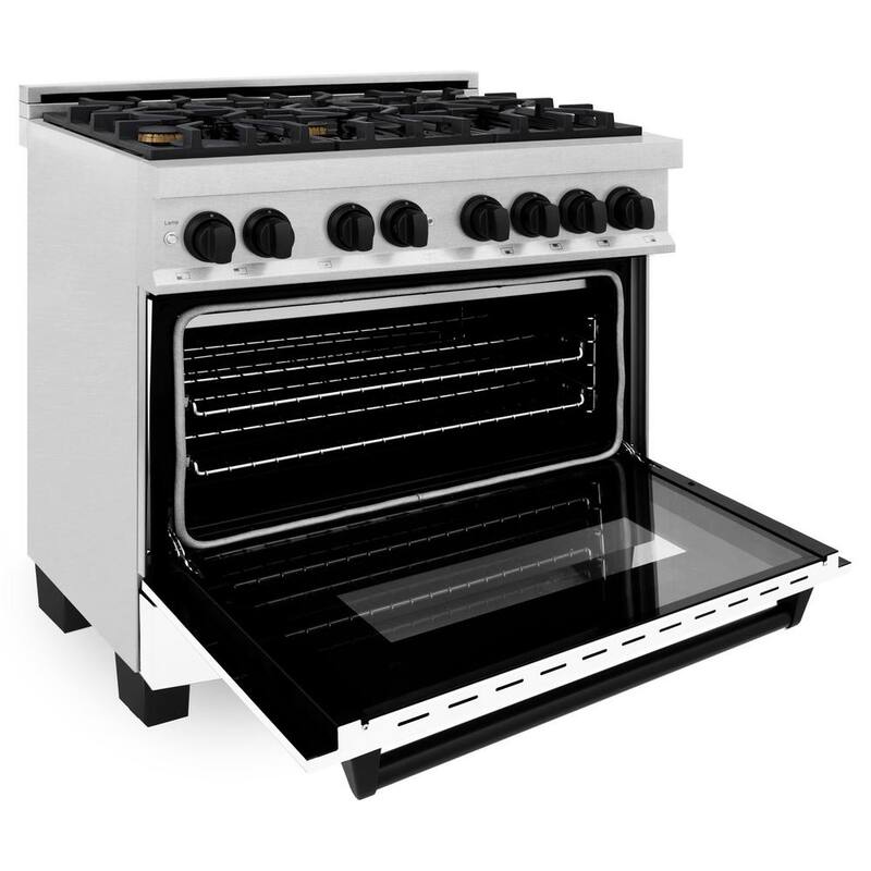 36 in. 6 Burner Dual Fuel Range in Stainless Steel, White Matte and Matte Black L88507