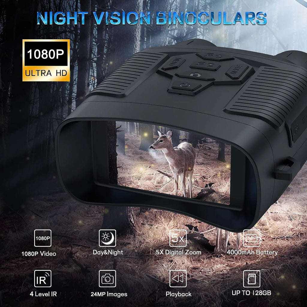 Night Vision Binoculars with 32GB SD Card 24MP/1080P 6x Zoom Y608662