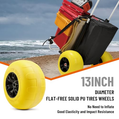 Folding Beach Fishing Cart with Big Balloon Wheels and Storage Bag K420