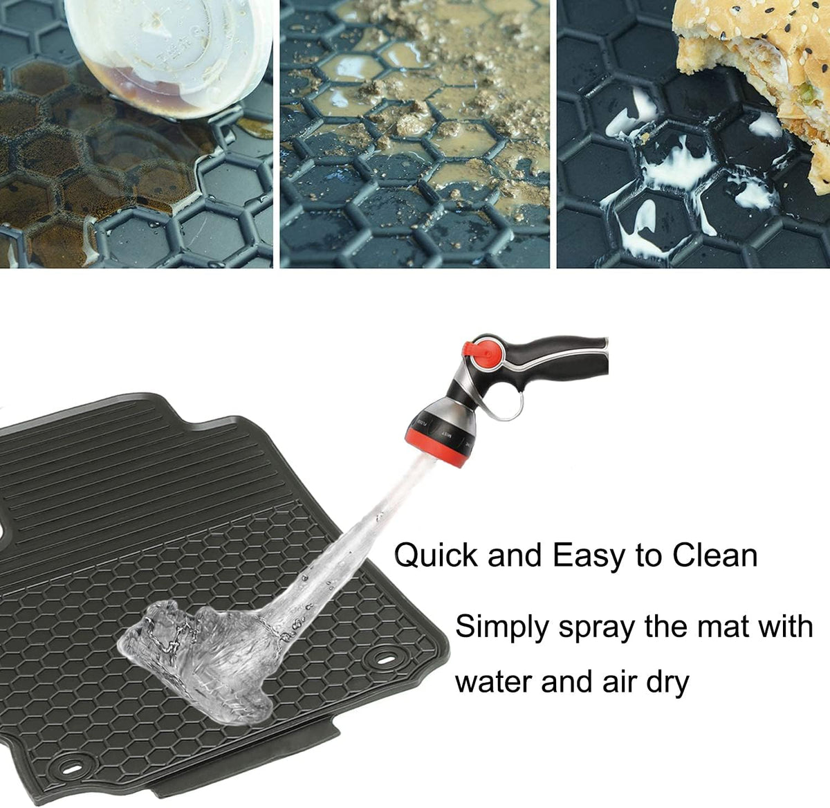 Rubber All Weather Floor Mats Set for Front and Rear Seat S74371