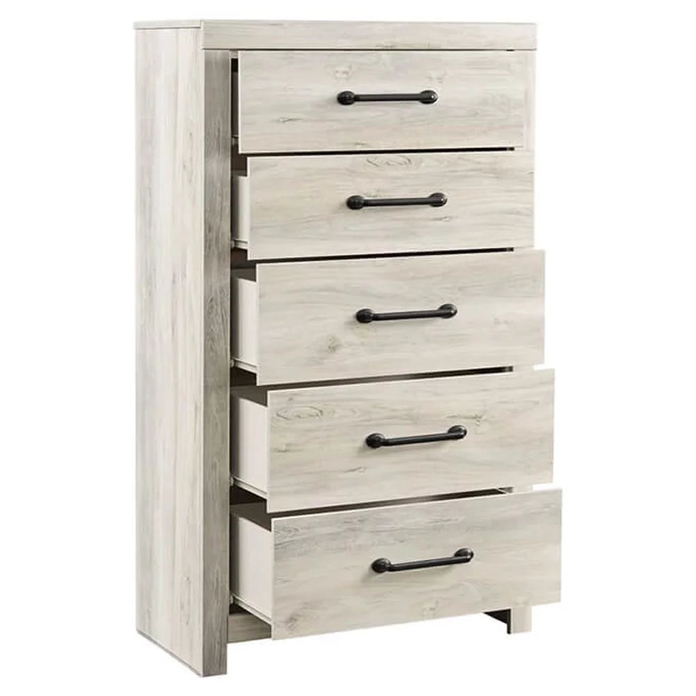5 Drawer Chest in Whitewash N14675