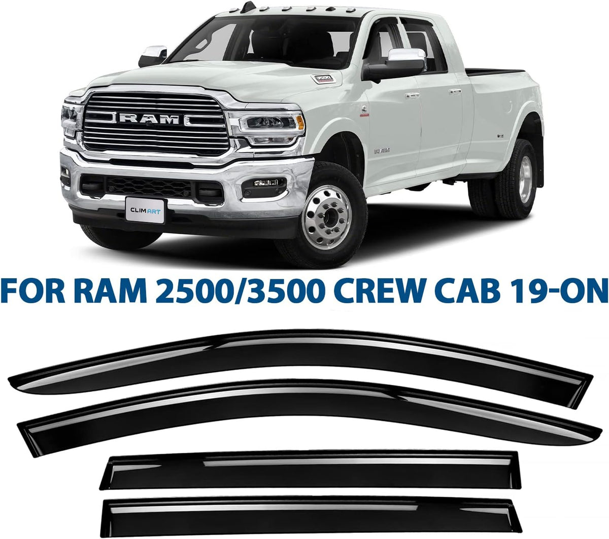 4pcs Dark Smoke Tape-on Window Deflectors A234