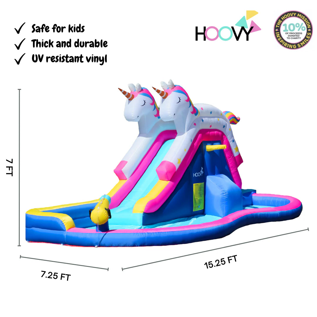 Giant Inflatable Unicorn Slide with Side Pool Z121728