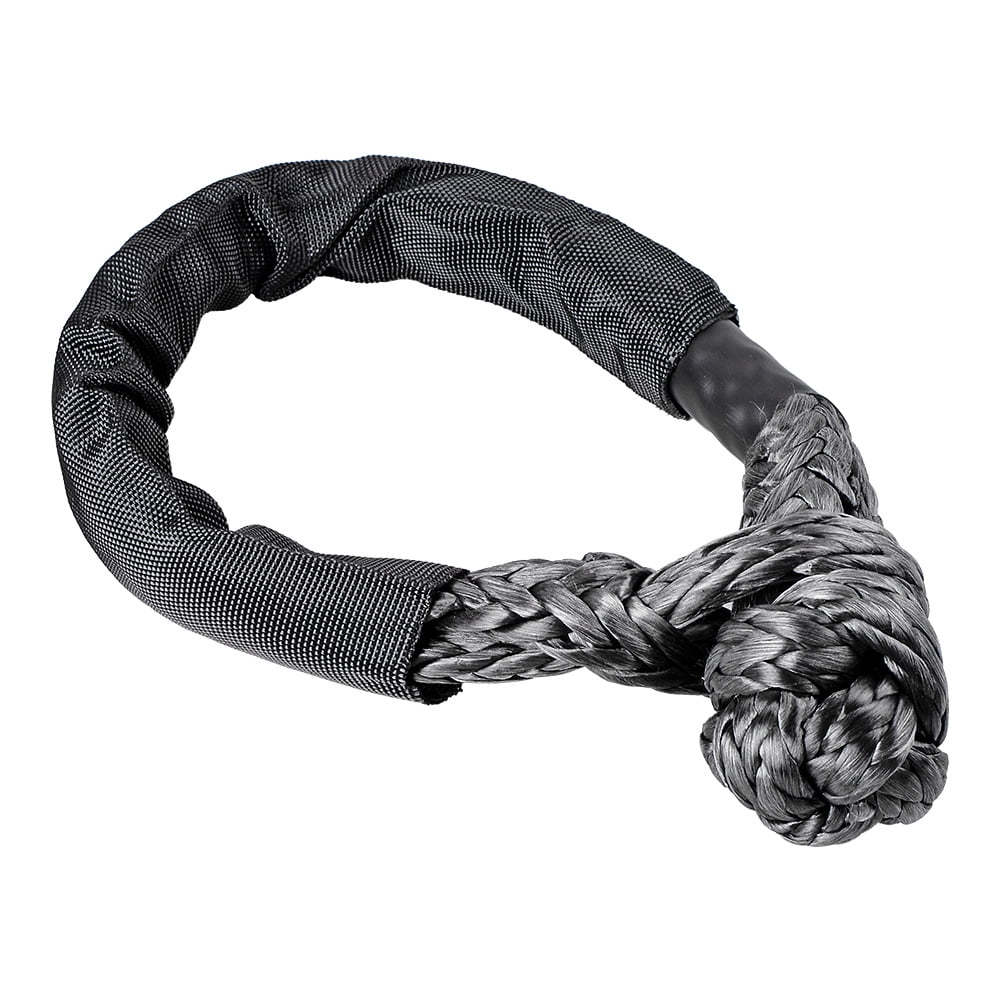 Black 1/2" Synthetic Soft Shackle Tow Straps Rope Recovery 38000 lb UHMWPE (Pack of 4) Y74666