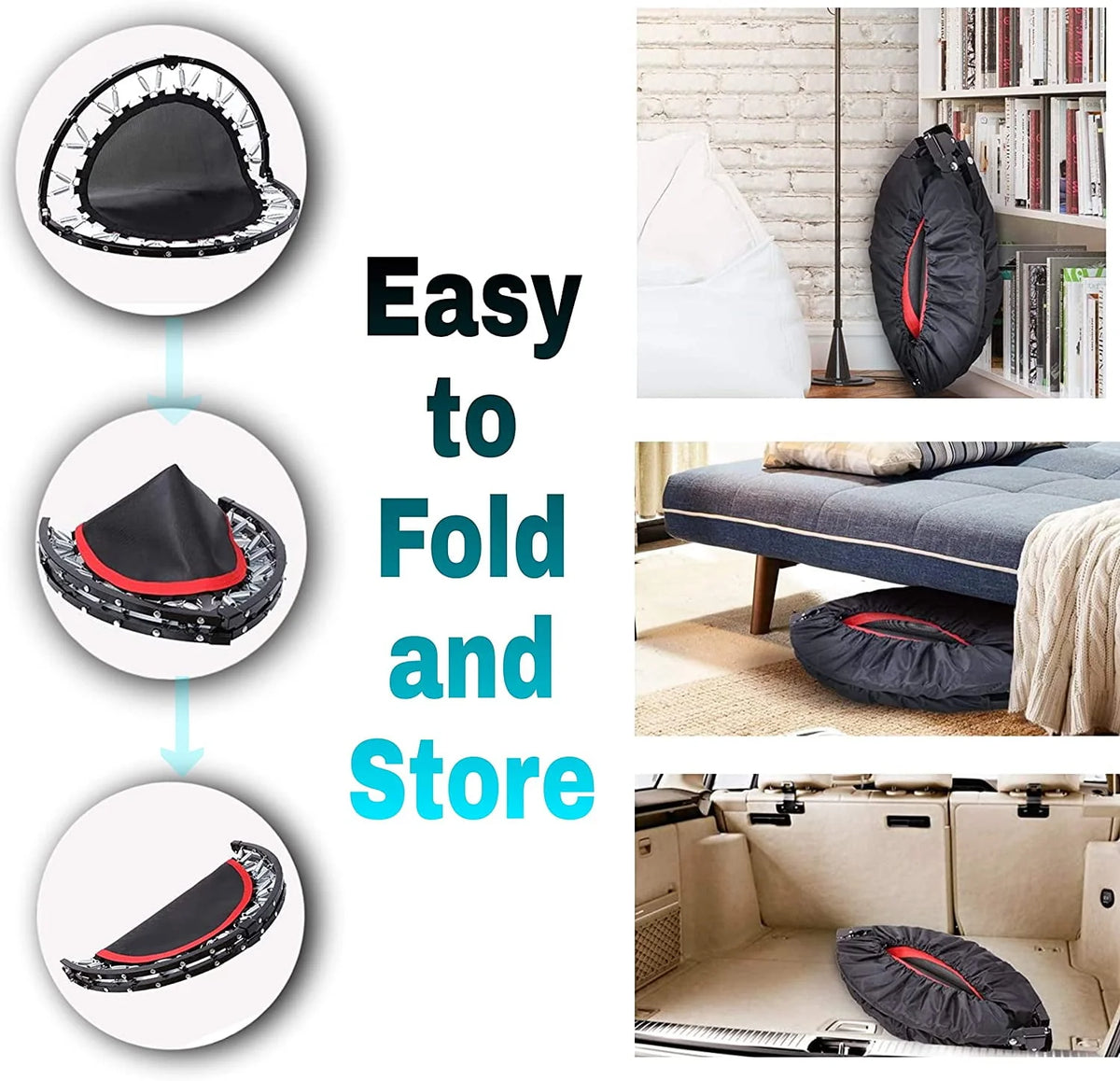 40 Foldable Mini Trampoline with Handrail B8942
