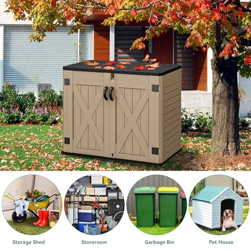 Dark Gray Weather Resistant Resin Storage Shed X665192