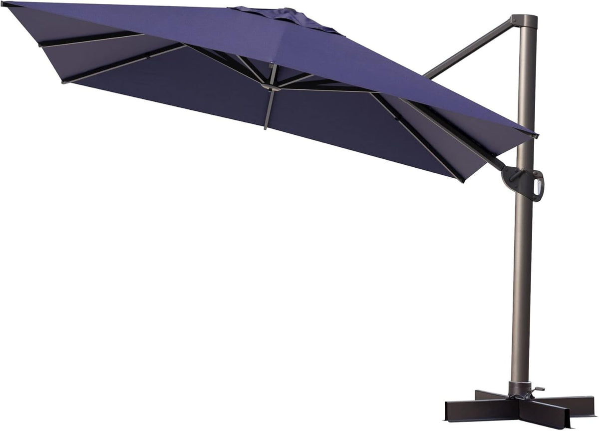 Grey Offset Cantilever Patio Umbrella with Aluminum Pole O767